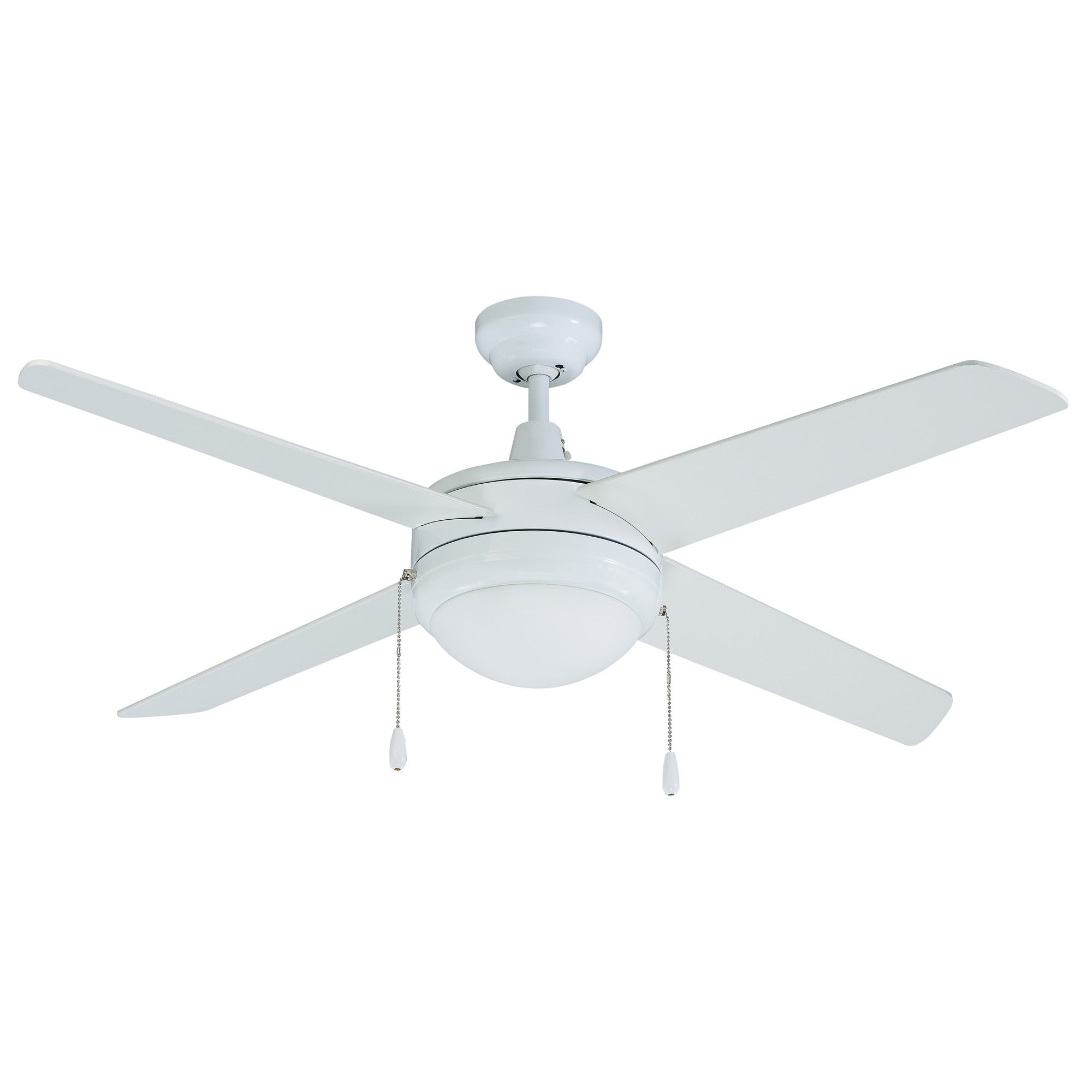 50 Inch Europa AC White Indoor Ceiling Fan 4-Blade 2 Lights Reversible
