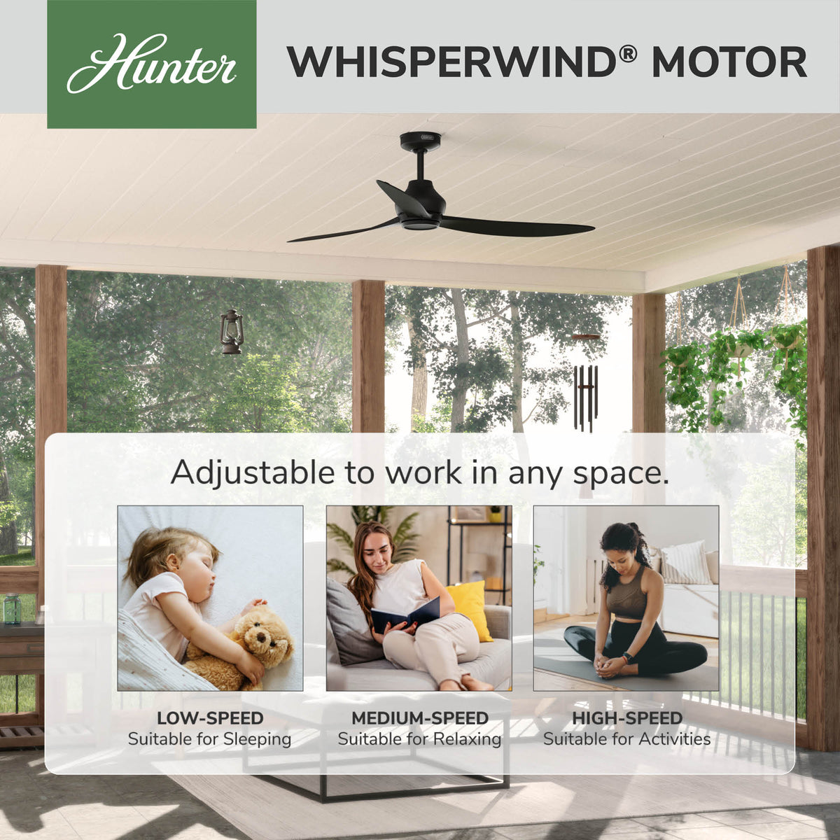 60 inch Mazzini ENERGY STAR® Matte Black Damp Rated Ceiling Fan and Handheld Remote