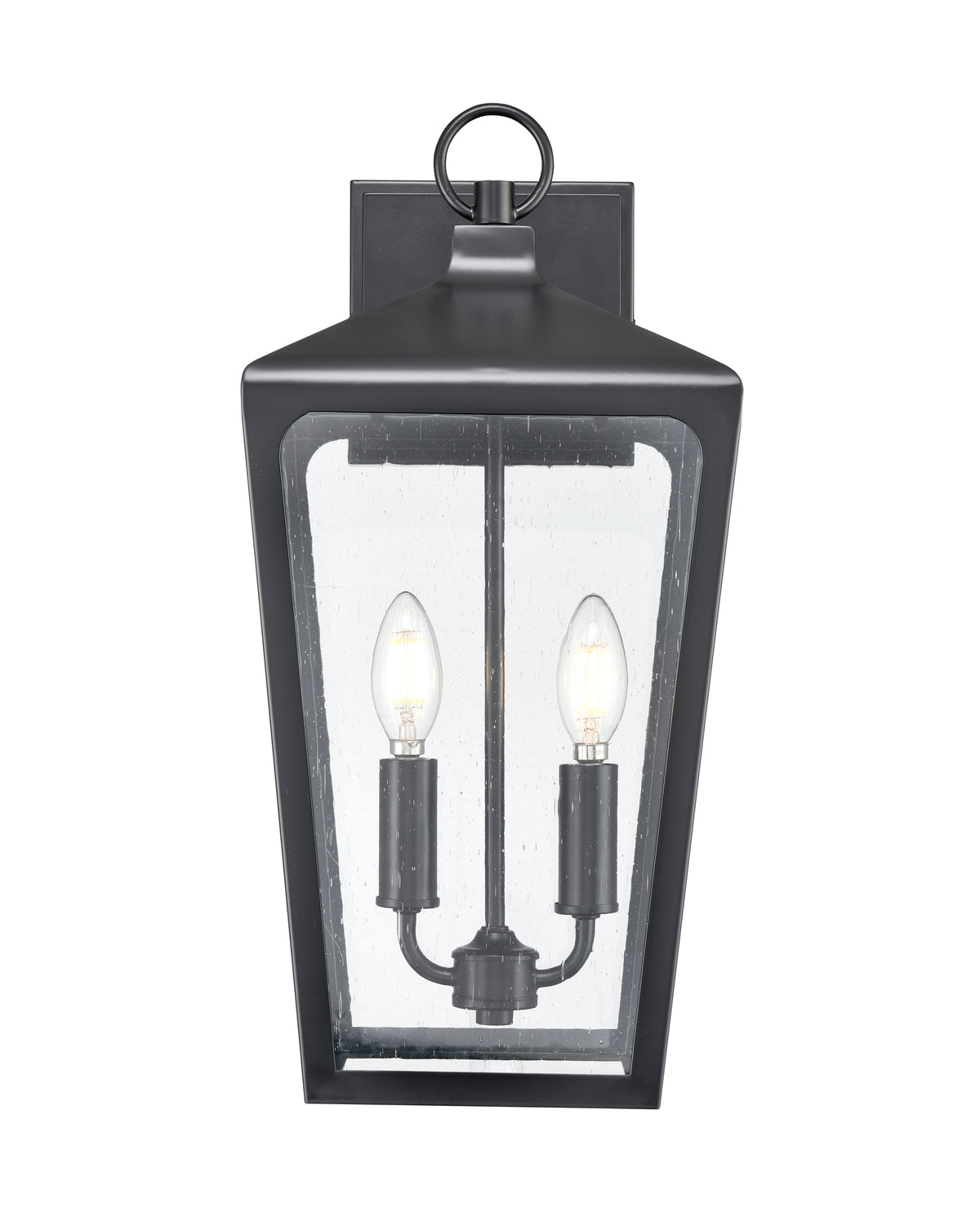 8.98'' Brooks Powder Coated Black 2 Light Wall Sconce