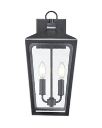 8.98'' Brooks Powder Coated Black 2 Light Wall Sconce