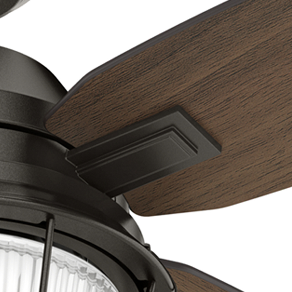 52 inch Ocala Noble Bronze Damp Rated Ceiling Fan with LED Light Kit and Pull Chain