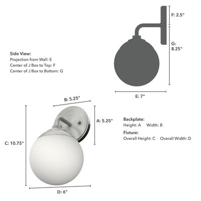Hepburn 10.75-inch 1-light Brushed Nickel Wall Sconce with Cased White Glass