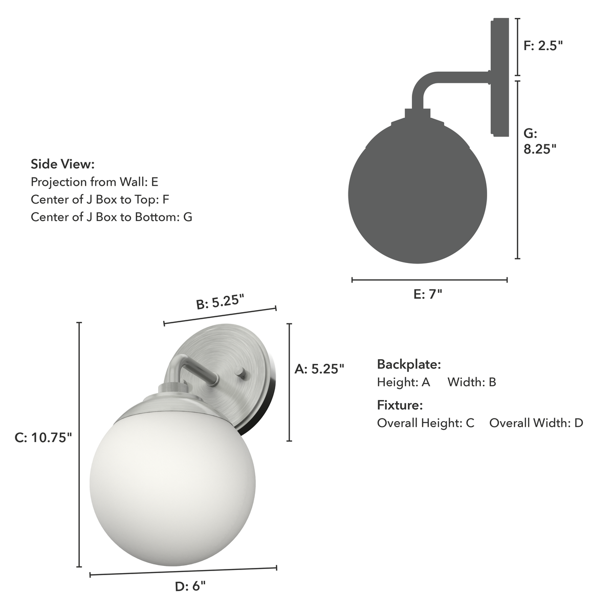 Hepburn 10.75-inch 1-light Brushed Nickel Wall Sconce with Cased White Glass