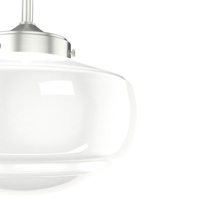 Saddle Creek 10-inch 1-light Brushed Nickel Schoolhouse Pendant with Cased White Glass