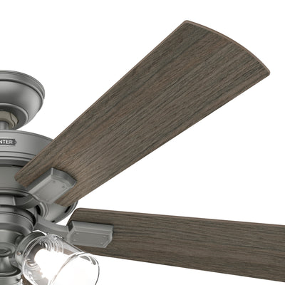 52 inch Crestfield Matte Silver Ceiling Fan with LED Light Kit and Handheld Remote