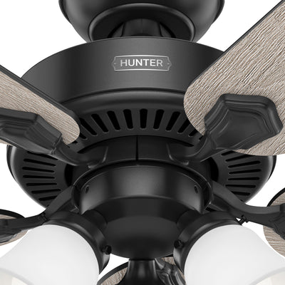 52 inch Swanson Matte Black Ceiling Fan with LED Light Kit