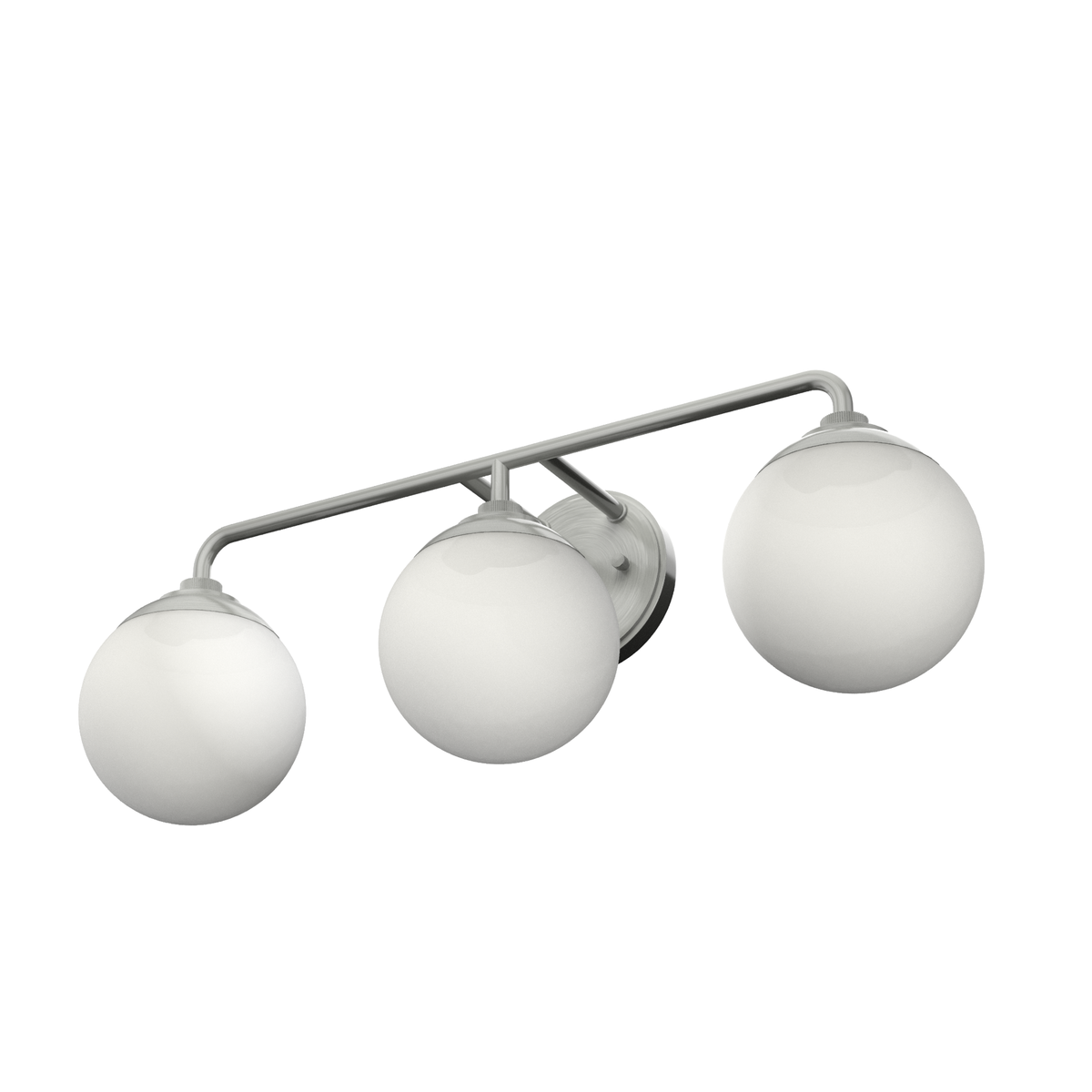 Hepburn 25-inch 3-light Brushed Nickel Vanity Light with Cased White Glass