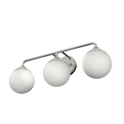 Hepburn 25-inch 3-light Brushed Nickel Vanity Light with Cased White Glass
