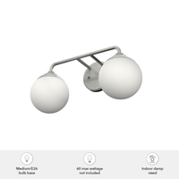 Hepburn 18-inch 2-light Brushed Nickel Vanity Light with Cased White Glass