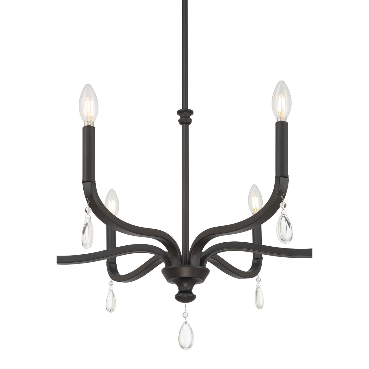 19.75'' Viremont Matte Black 6 Light Chandelier