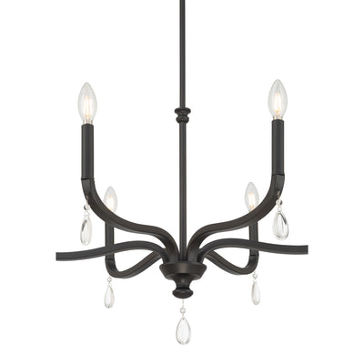 19.75'' Viremont Matte Black 6 Light Chandelier