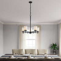 23'' Huderson Matte Black 5 Light Chandelier