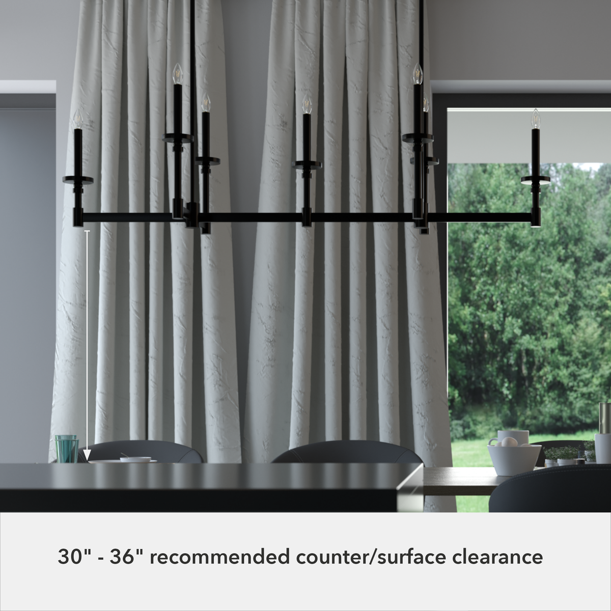 Briargrove 51.25-inch 7-light Matte Black Linear Chandelier