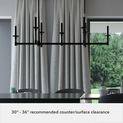 Briargrove 51.25-inch 7-light Matte Black Linear Chandelier
