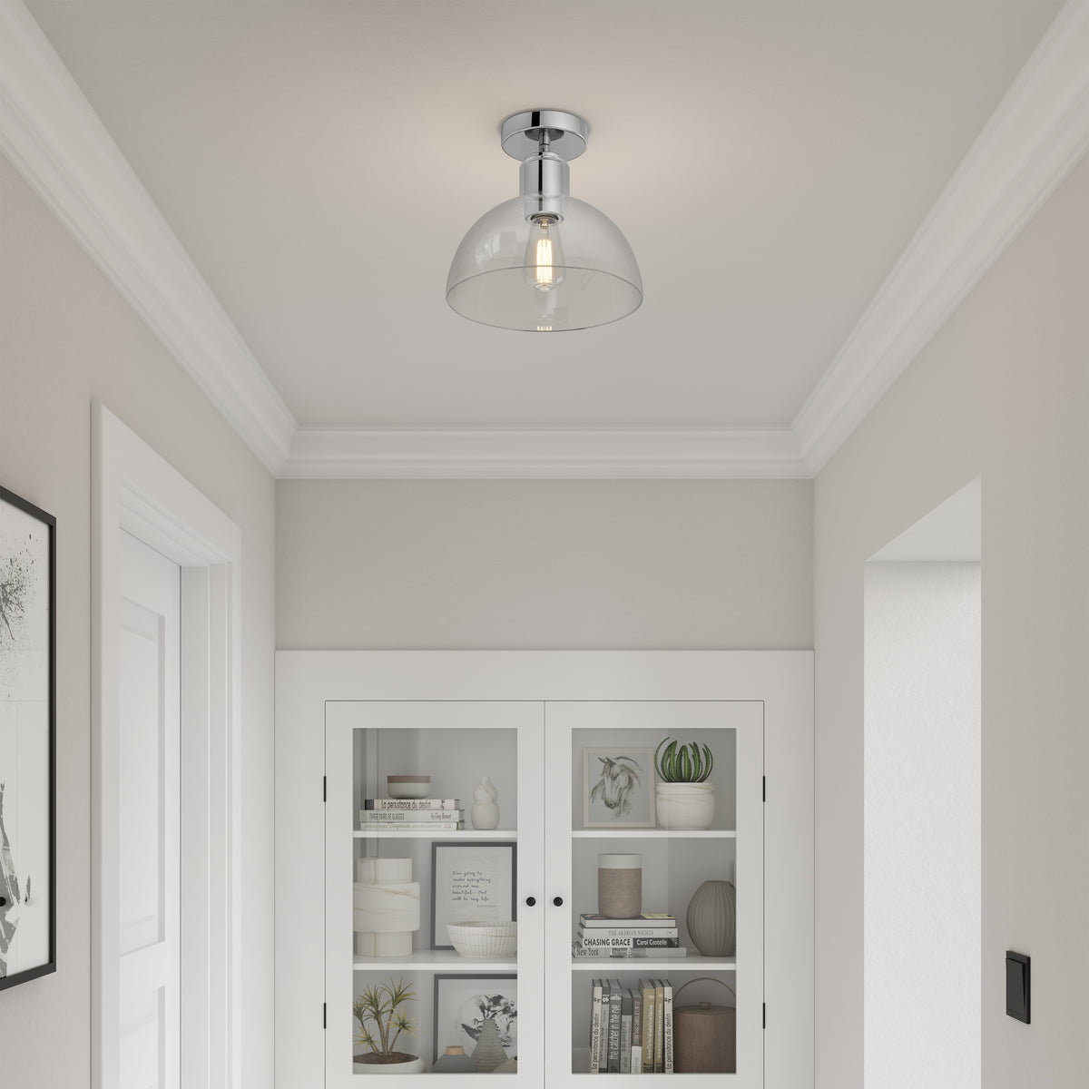 9'' Knightsdale ChromeClear 1 Light Semi-Flush Mount