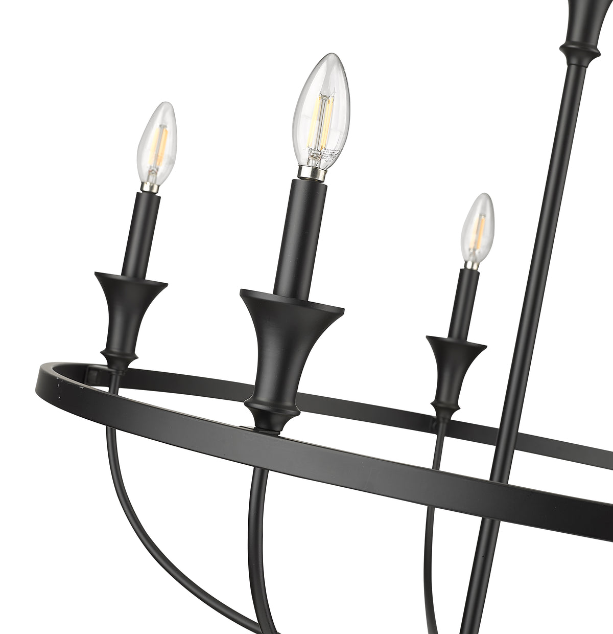 28'' Emery Matte Black 5 Light Chandelier