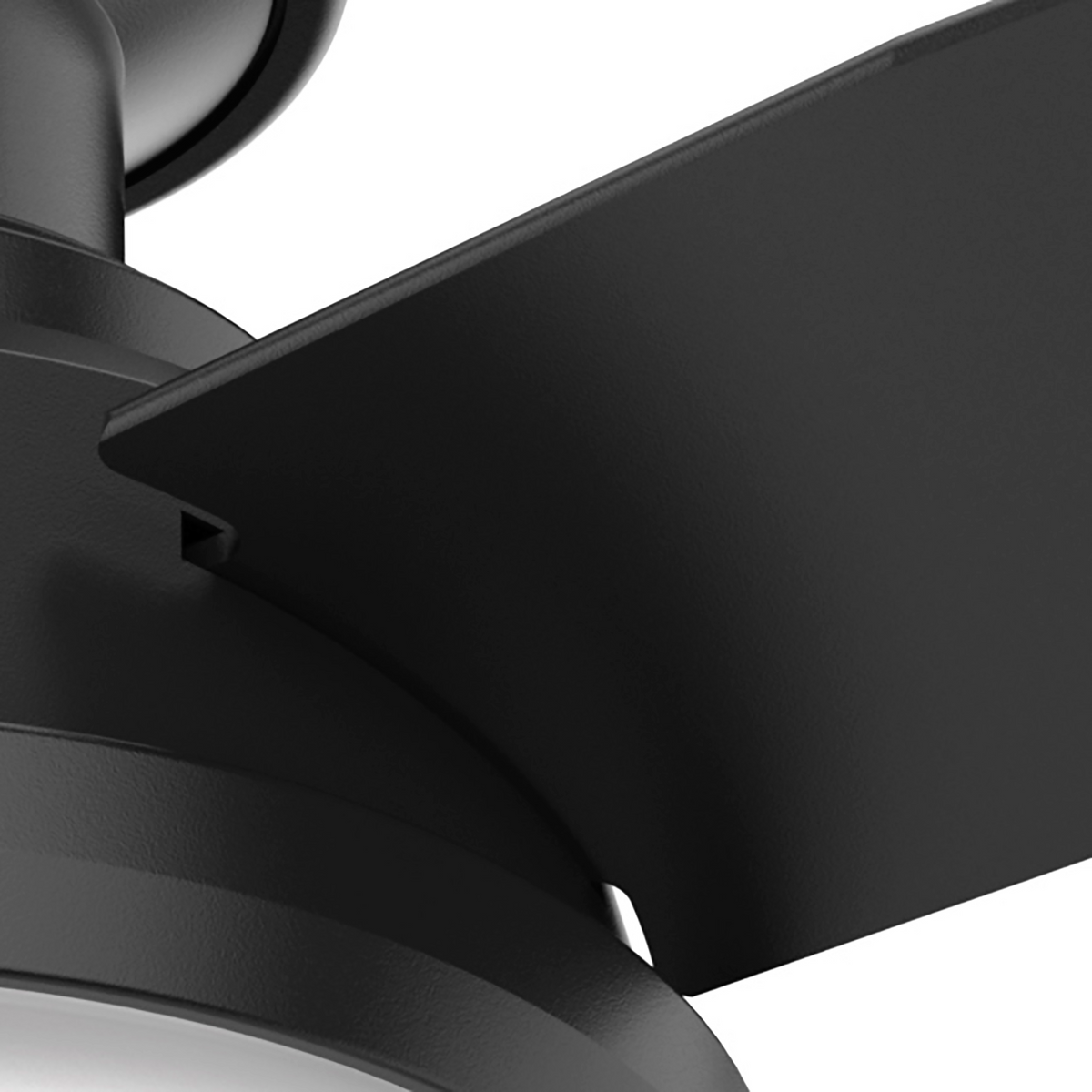44 inch Dempsey Matte Black Low Profile Damp Rated Ceiling Fan with LED Light Kit and Handheld Remote