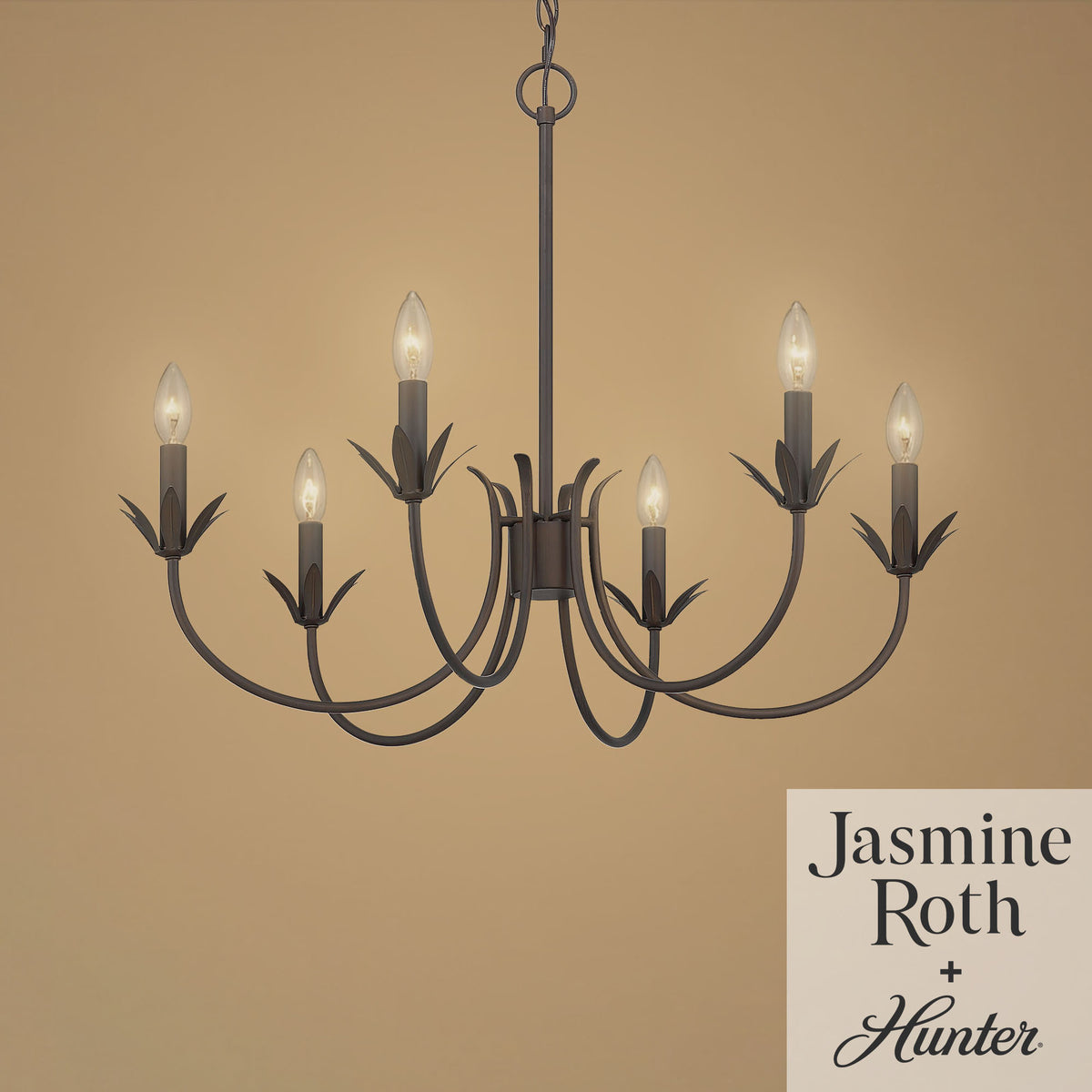 Junie Bud 28-inch 6-light Matte Bronze Chandelier