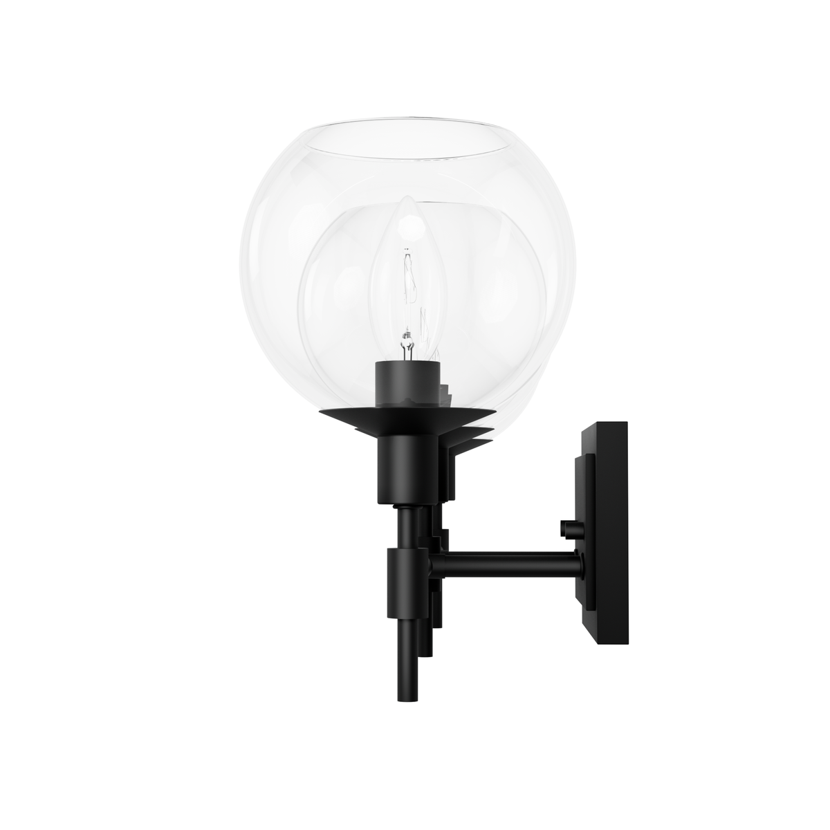 Xidane 24-inch 3-light Matte Black Vanity Light with Clear Glass