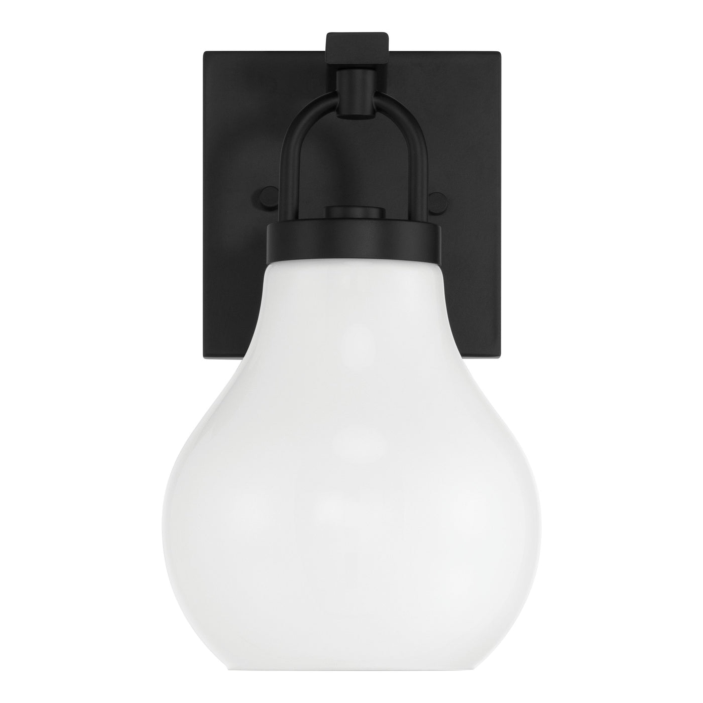 Mansfield 6-inch 1-light Matte Black Vanity Light with Opal Glass Shade