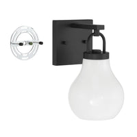 Mansfield 6-inch 1-light Matte Black Vanity Light with Opal Glass Shade