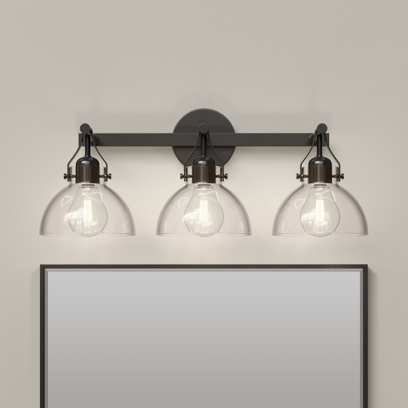 23''  Matte Black 3 Light Bath Vanity