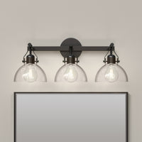 23''  Matte Black 3 Light Bath Vanity