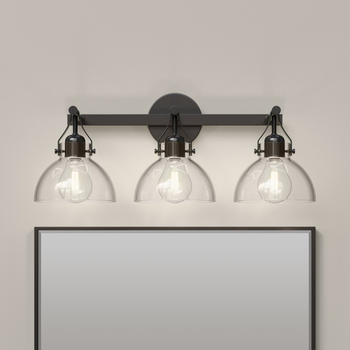 23''  Matte Black 3 Light Bath Vanity