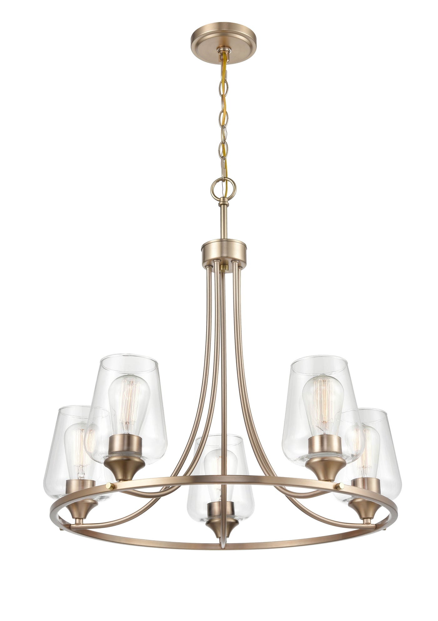 25'' Ashford Modern Gold 5 Light Chandelier