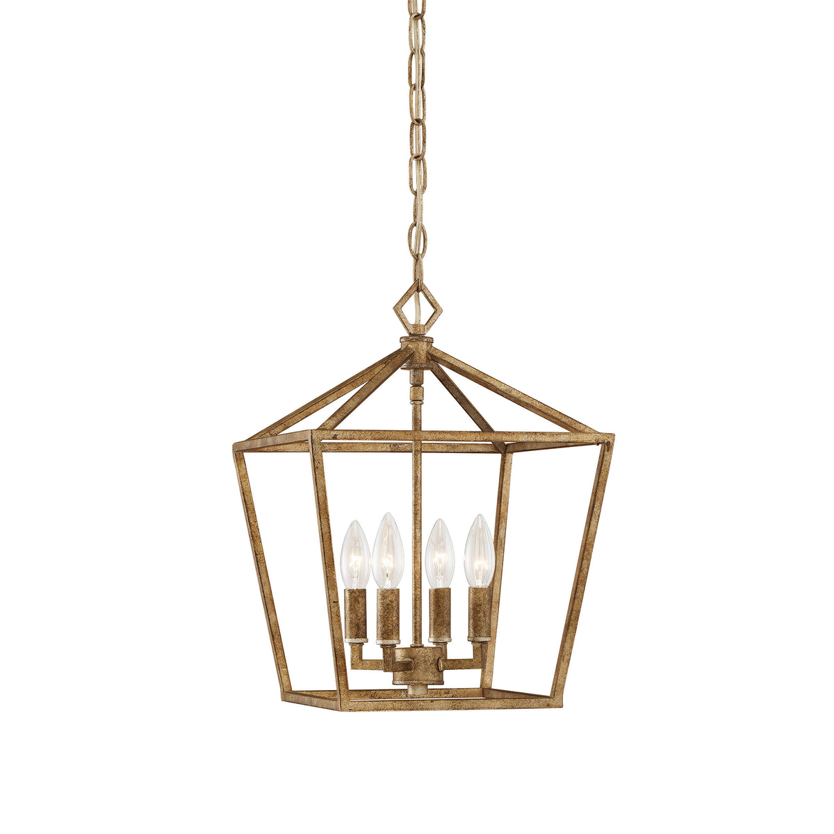 18'' Corona Vintage Gold 4 Light Pendant