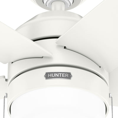52 inch Bardot Fresh White Ceiling Fan with LED Light Kit and Pull Chain