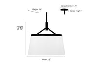 13.75'' Montrine Matte Black 3 Light Pendant