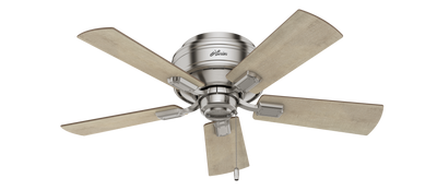 42 inch Crestfield Brushed Nickel Low Profile Ceiling Fan with LED Light Kit and Pull Chain
