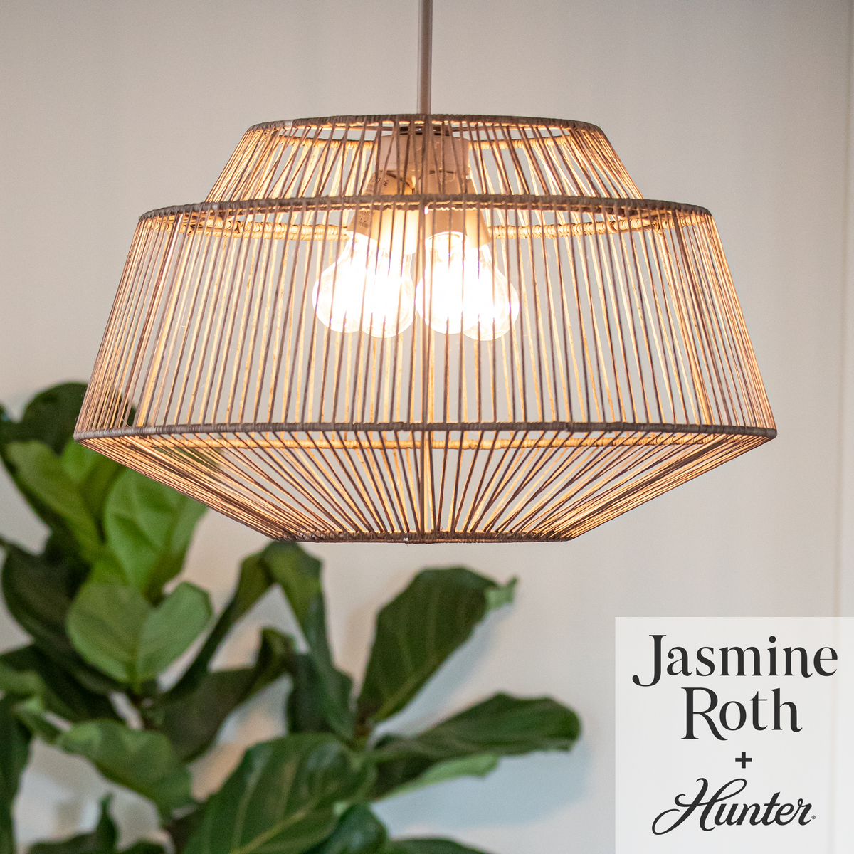 Brookhollow 24.5-inch 4-light Sable Rattan and Sable Pendant with Rattan Shade