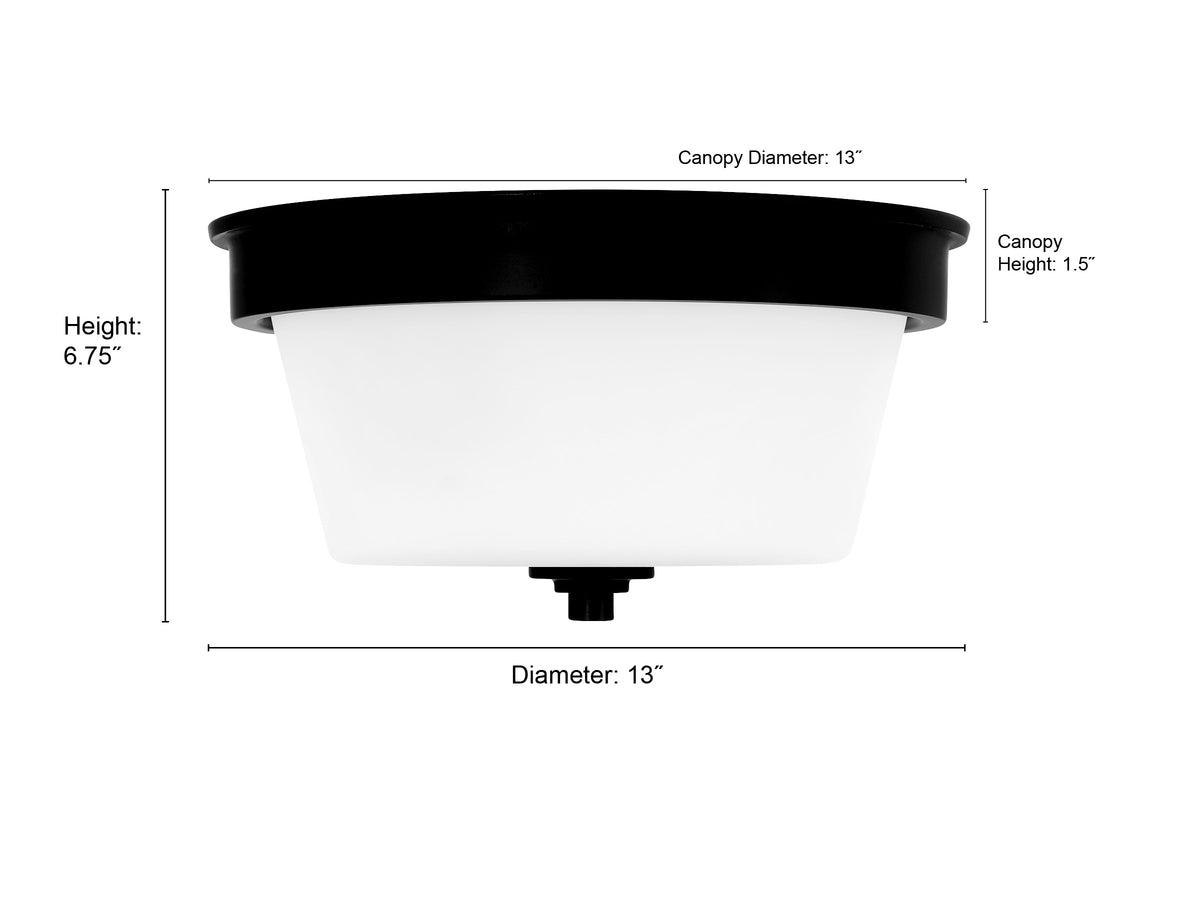 13-inch Strayhan Modern Gold 2-Light White Frosted Glass Flush Mount Ceiling Light