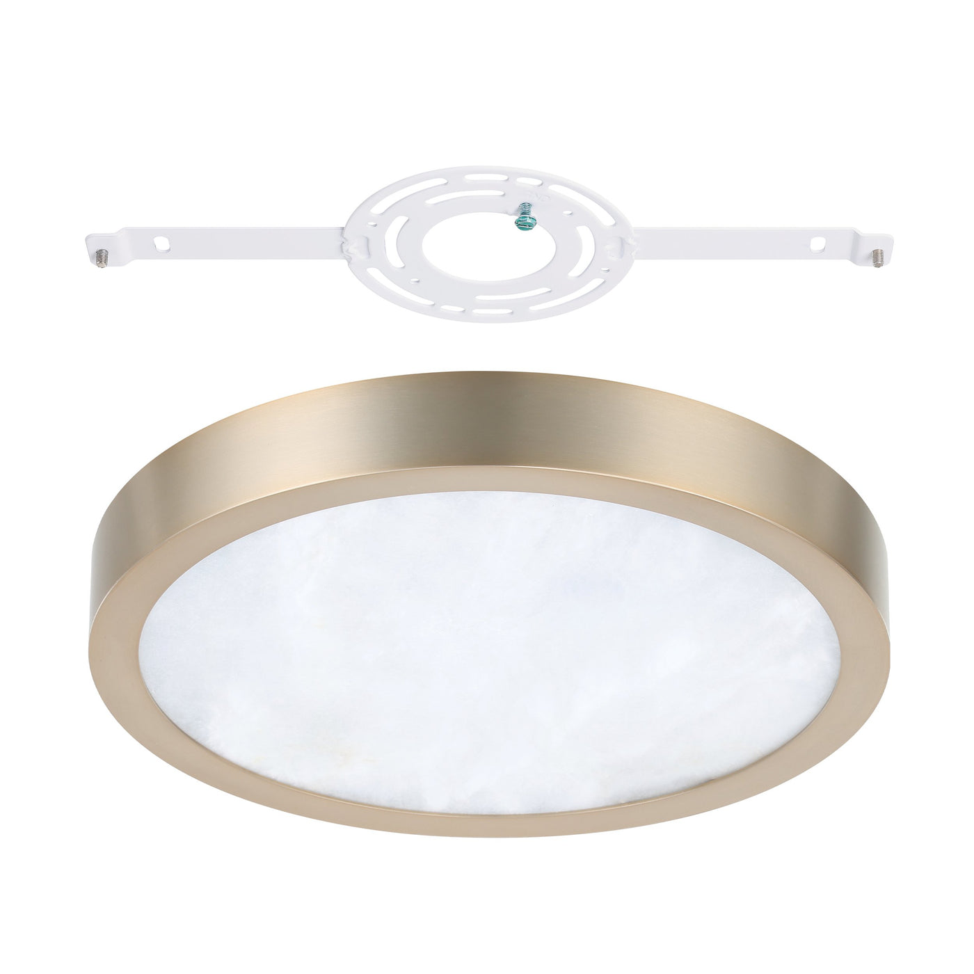 Argyle 12-inch Champagne Gold and Natural Alabaster 5CCT LED Flush Mount