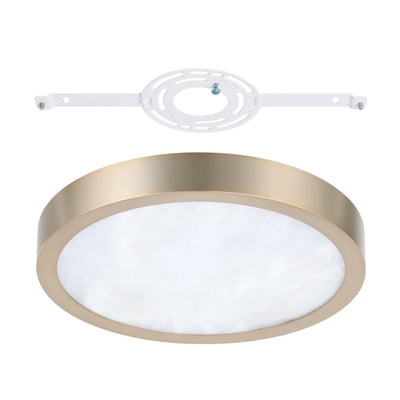 Argyle 12-inch Champagne Gold and Natural Alabaster 5CCT LED Flush Mount
