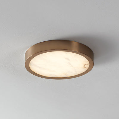 Argyle 12-inch Champagne Gold and Natural Alabaster 5CCT LED Flush Mount