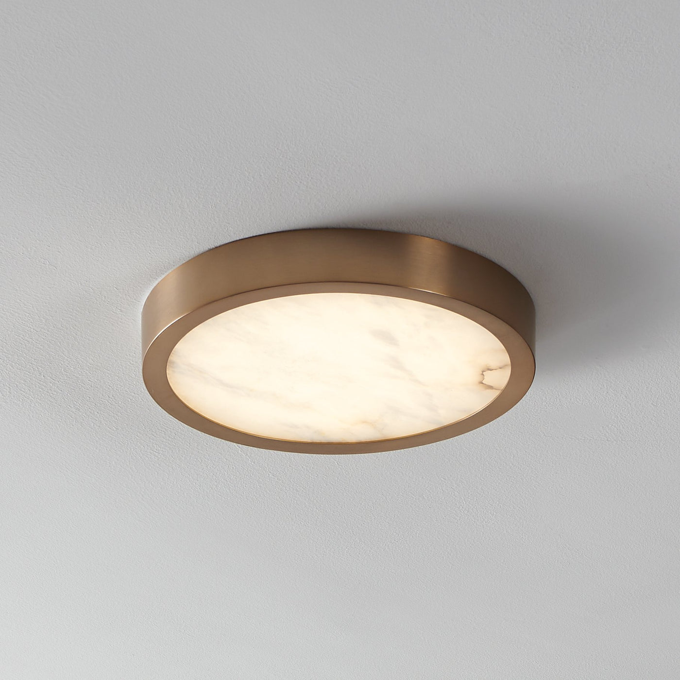 Argyle 12-inch Champagne Gold and Natural Alabaster 5CCT LED Flush Mount