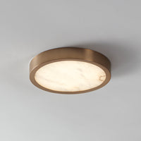 Argyle 12-inch Champagne Gold and Natural Alabaster 5CCT LED Flush Mount