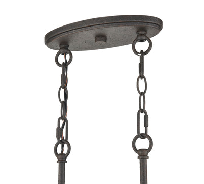 45-inch Weathered Iron 6-Light Linear Chandelier with 4.75 x 10-inch Backplate
