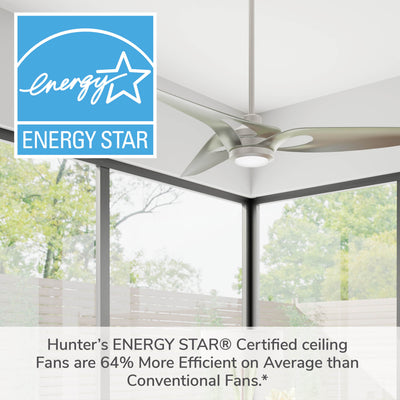 Casablanca 60 inch Inez ENERGY STAR® Brushed Nickel Damp Rated LED Ceiling Fan with Wall Control and Handheld Remote