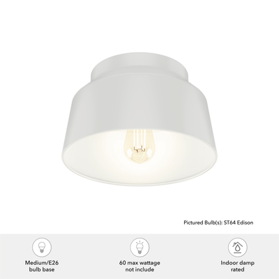 Cranbrook 11.5-inch 1-light Dove Grey Flush Mount Ceiling Light with Metal Shade