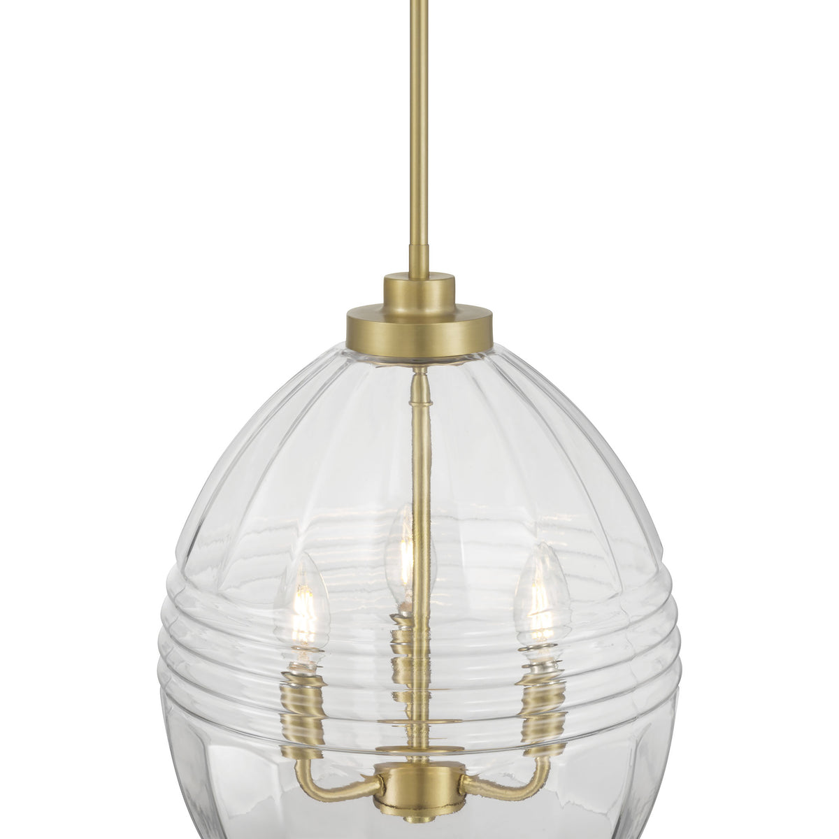 15.25'' Miravelle Vintage Brass 3 Light Pendant