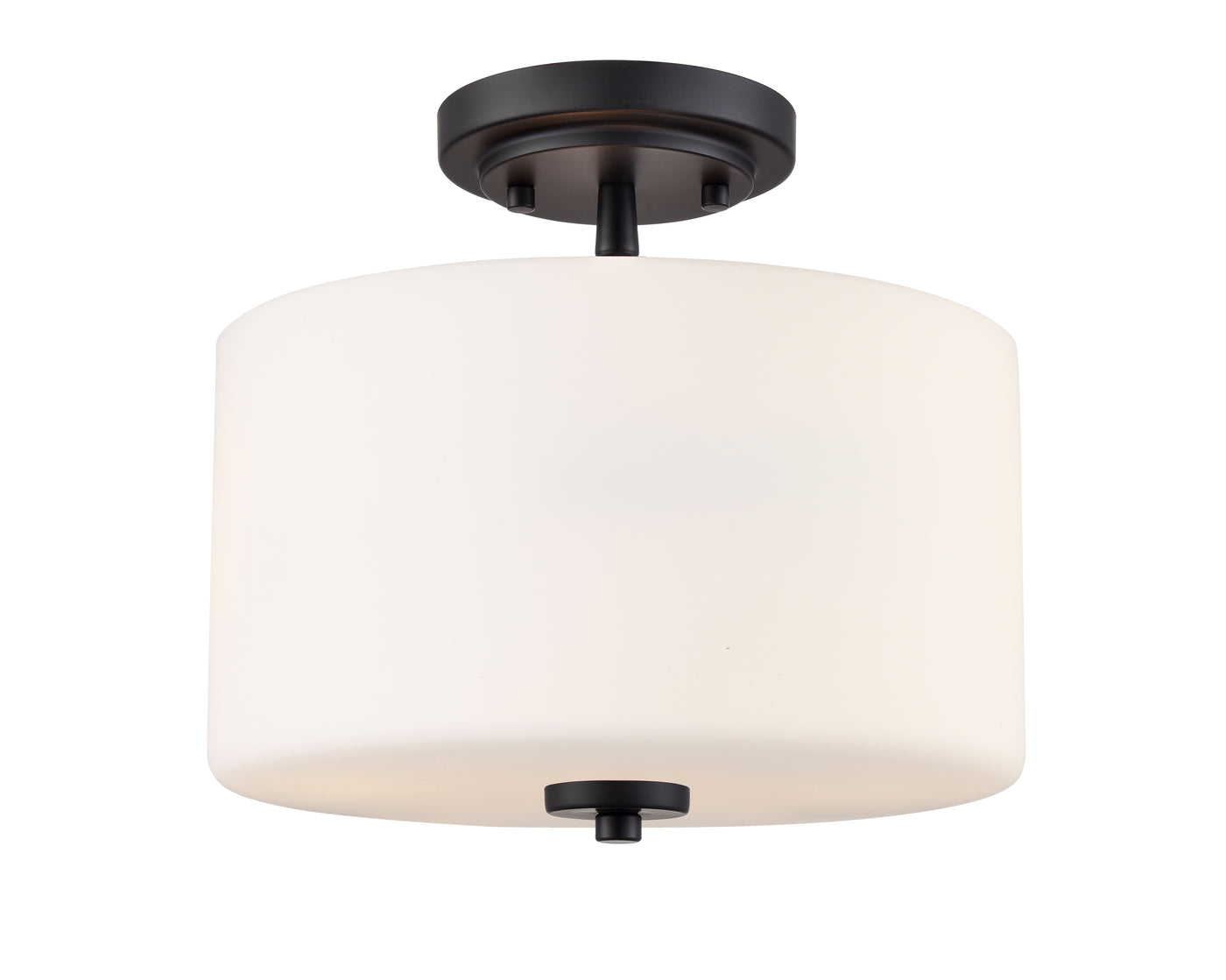 10'' Verlana Matte BlackEtched Opal 2 Light Semi-Flush Mount