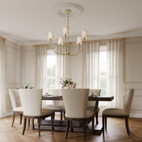 32.5'' Mairbourne Vintage Brass 5 Light Chandelier