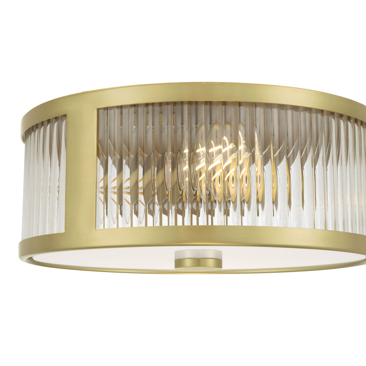 5.5'' Ardezia Vintage Brass 3 Light Flush Mount