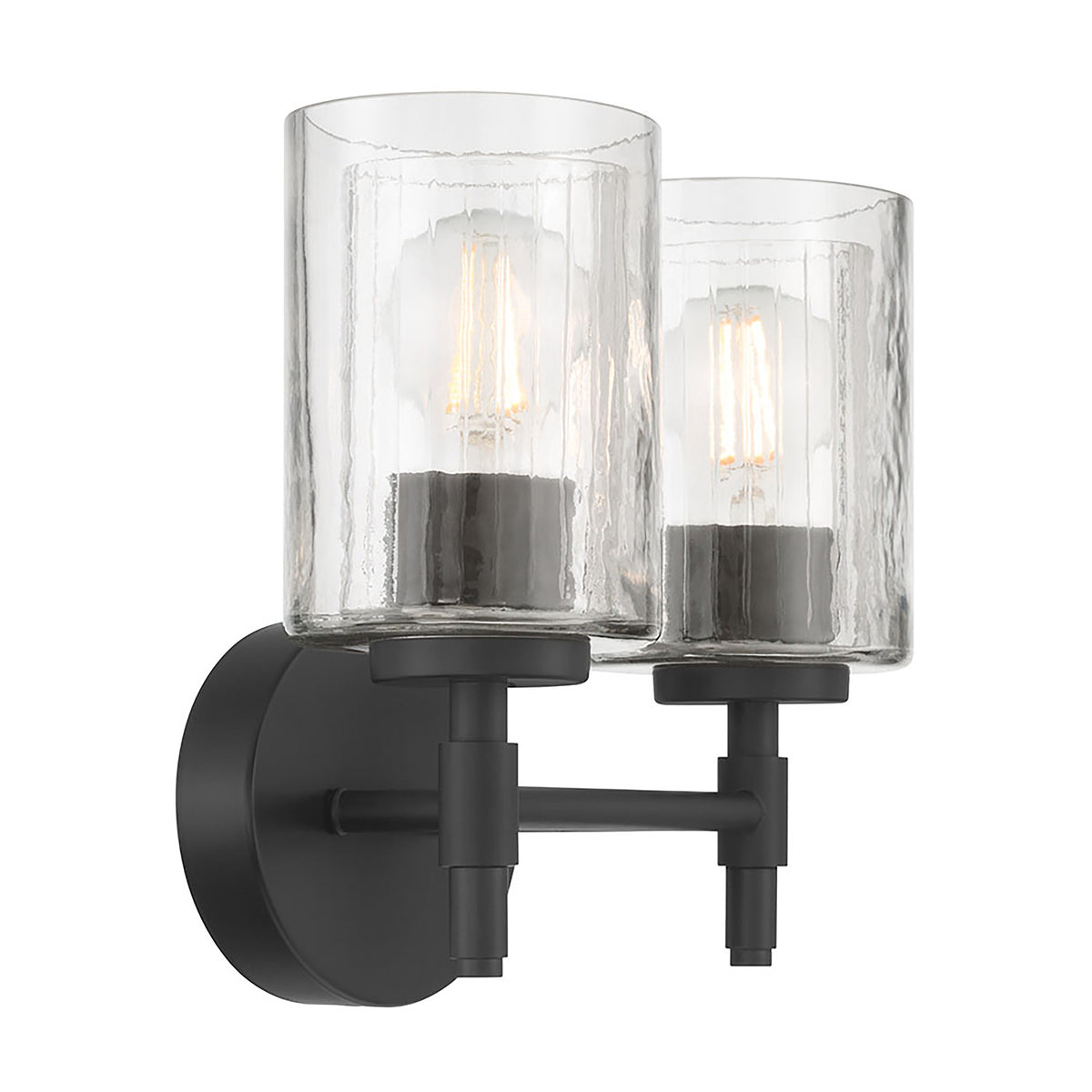 15'' Solventa Matte Black 2 Light Bath Vanity