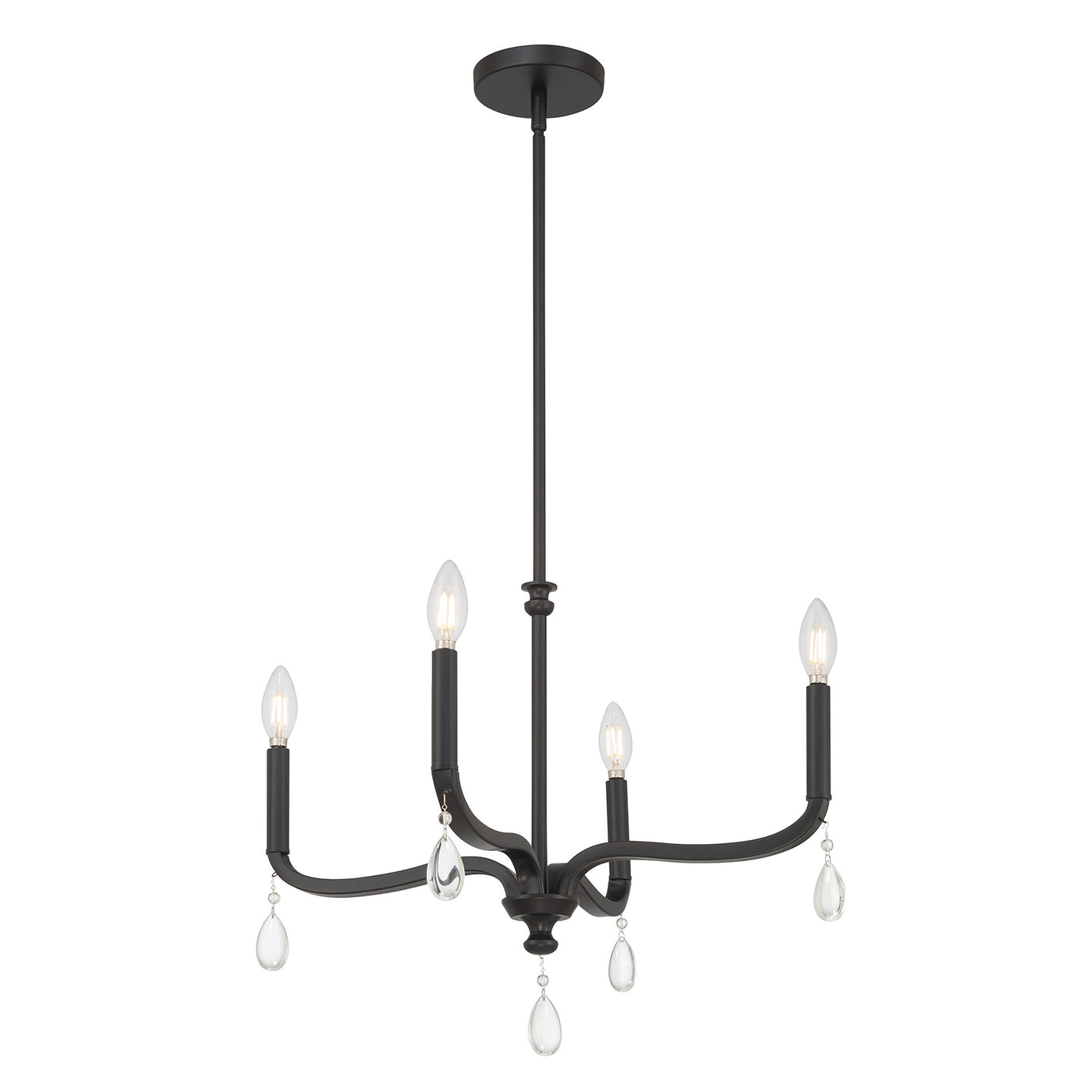 17.5'' Viremont Matte Black 4 Light Chandelier