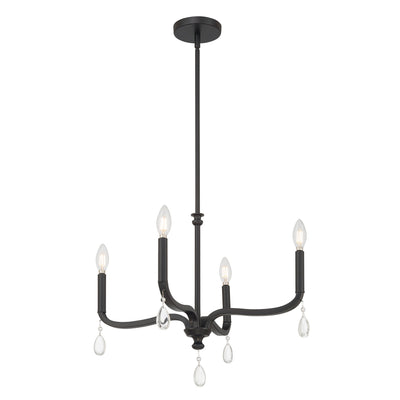 17.5'' Viremont Matte Black 4 Light Chandelier